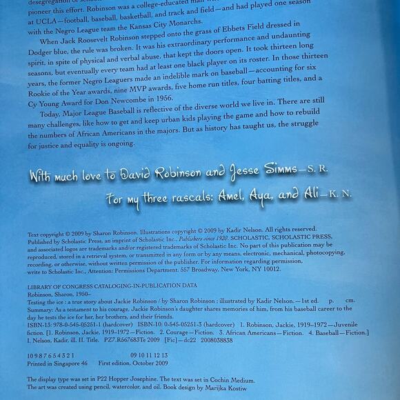 Testing the Ice: A True Story About Jackie Robinson Book - Picture 5 of 5